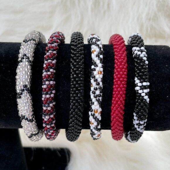 HAND CRAFTED in Nepal Beaded Bracelets
(set of 6) #624 - Picture 3 of 4